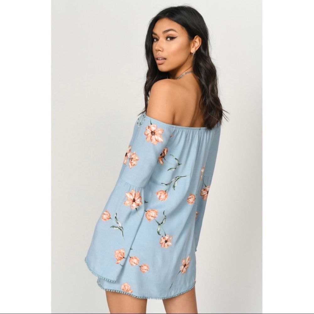 Blue floral shift dress